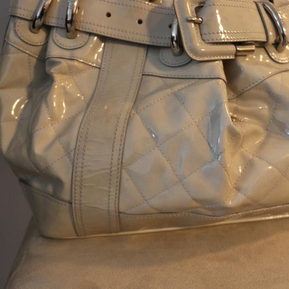 Quilted Beaton Patent Leather Satchel - Picture 3 of 8